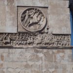 Image of a close up of stone work on the Arch of Constantine, Rome