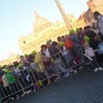 Image of Lining up for a seat at St Peters Square, Rome