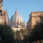 Image of looking at dome of St Peters not far from our accommodation, Rome