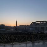 Image of a sunrise at St Peters Basilica, Rome