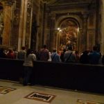 Image of viewing an early morning service in St Peters Basilica, Rome