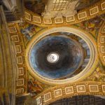 Image looking skyward internally in St Peter's Basilica, Rome